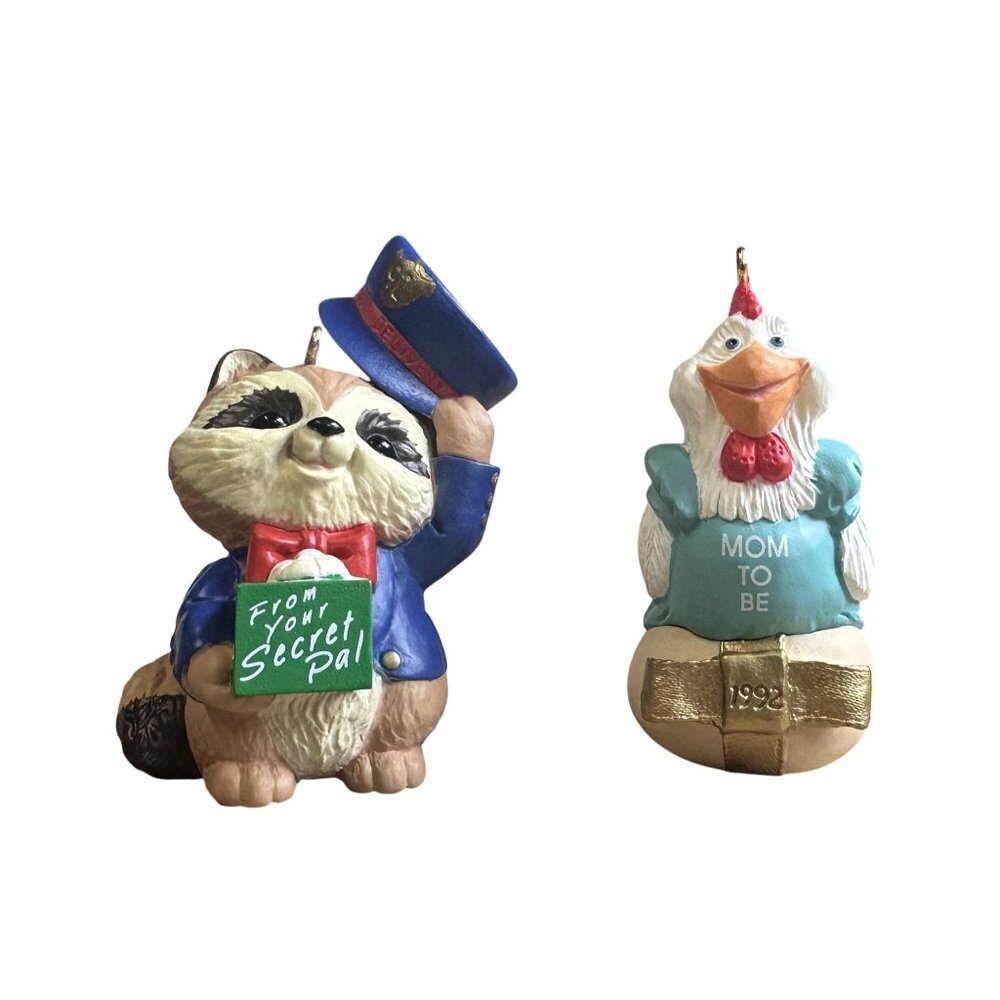 Vtg Hallmark Keepsake Ornaments 1992 Secret Pal & Mom-to-Be VGC